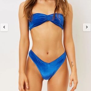 Frankie’s Bikinis Jeanette Strapless Bikini Top - Velvet Blue - Small